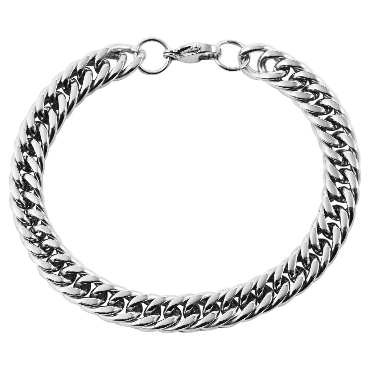 Akzent® Pulsera de Corrente Prateada em Aço Inoxidável 0504
