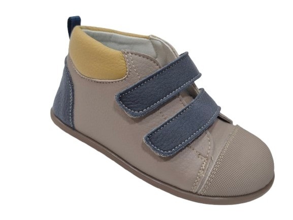 Andanines - Botas barefoot respetuosas de piel para niños, modelo 242216, diseño anatómico natural y flexibilidad máxima para desarrollo podal saludable, color taupe