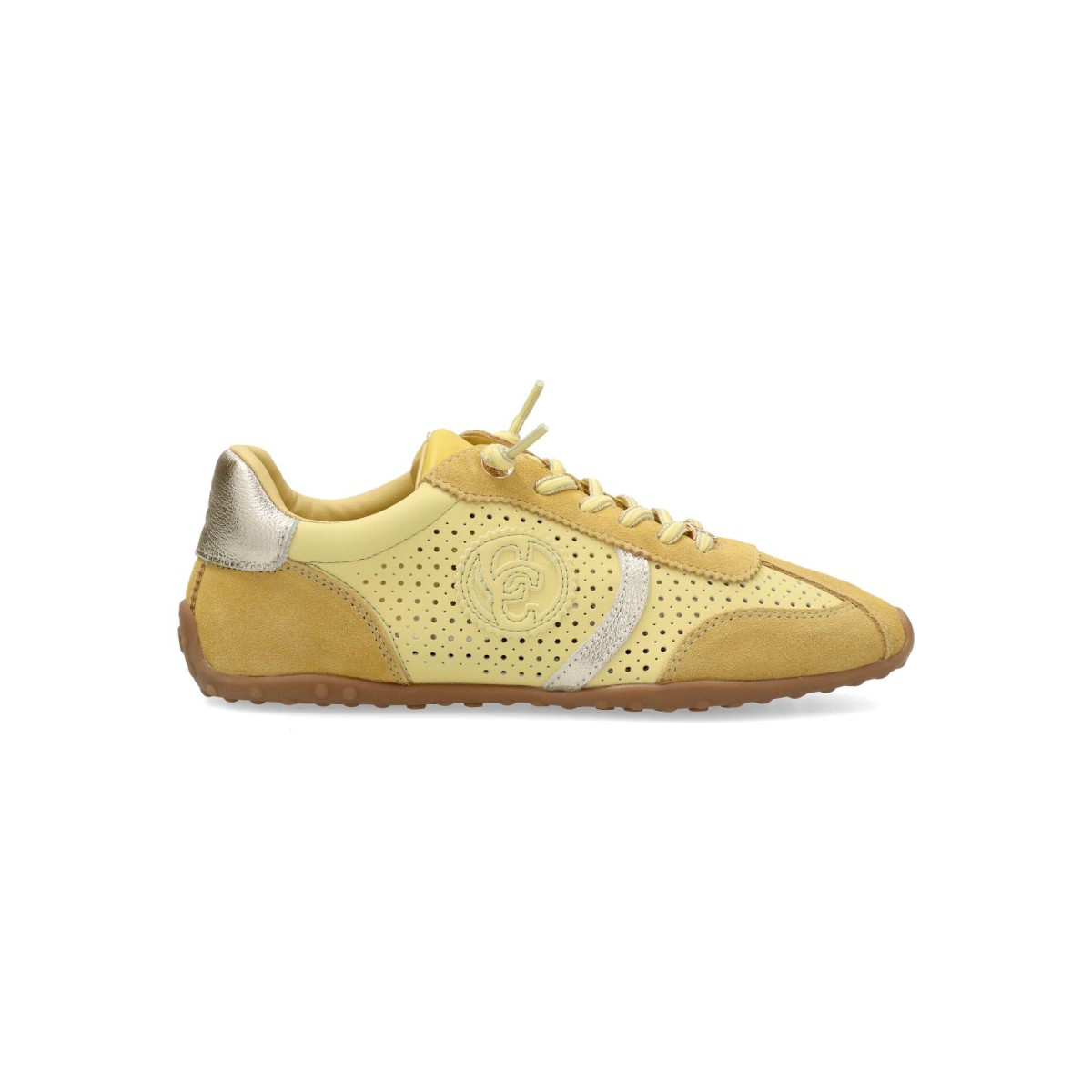 Carmela - Zapatillas deportivas mujer CARMELA con piel troquelada, suela antideslizante y plantilla acolchada extraíble, color hielo