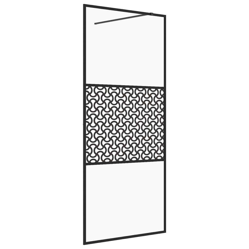 vidaXL Mampara de Ducha Accesible Vidrio ESG Claro Negro Cabina Dimensiones 80 x 195 cm, 90 x 195 cm, 100 x 195 cm y mas