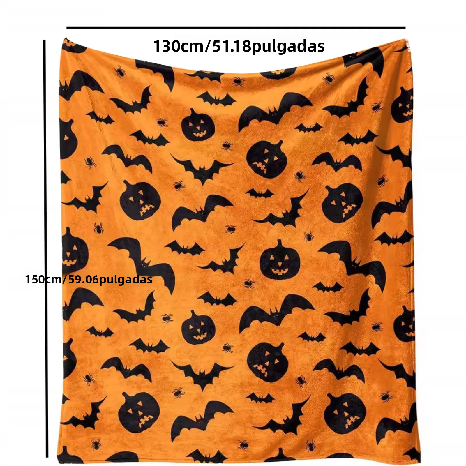 Manta Decorativa De Halloween 59x51in Diseño De Calabaza Grande Para Sala De Estar Sofa Y Dormitorio Suave Y Cómoda Decoración De Hogar