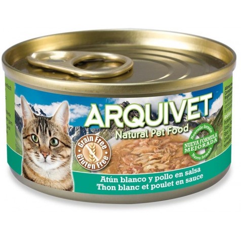 Arquivet Gato Atún Blanco Y Pollo En Salsa Lata 24 X 80 Gr