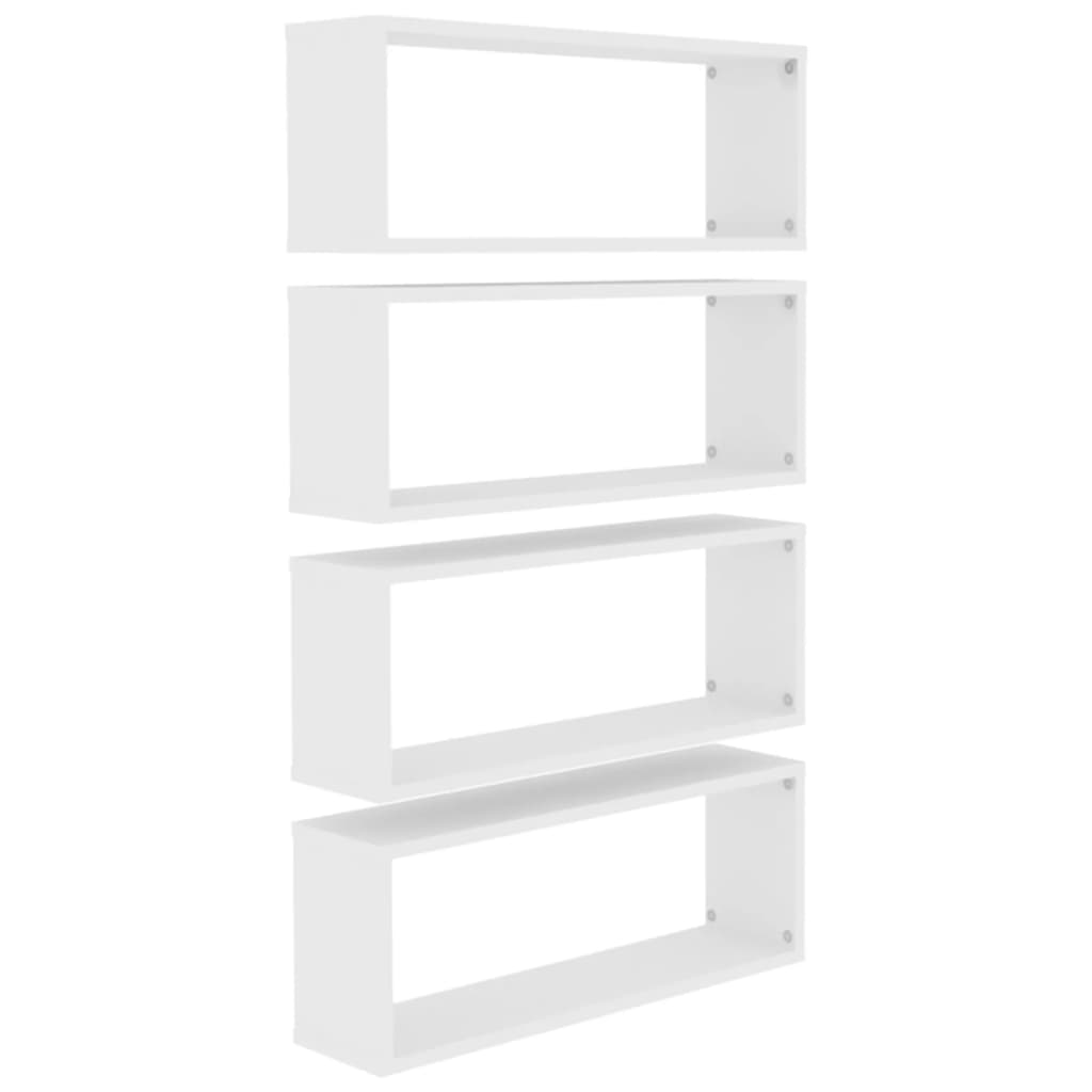Vidaxl Estante Cubo de Pared 4 Uds Contrachapado 60x15x23 Cm