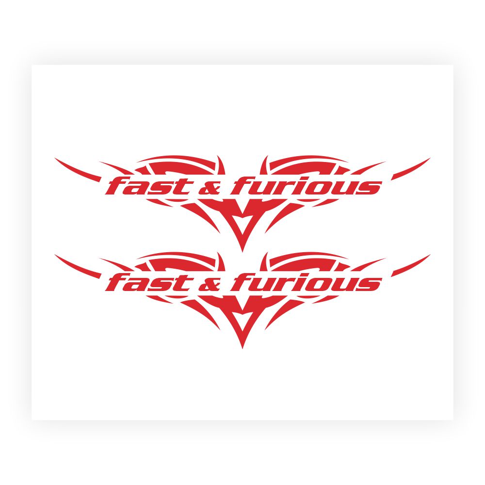 Pegatinas Fast & Furious Rojo 14x16 cm
