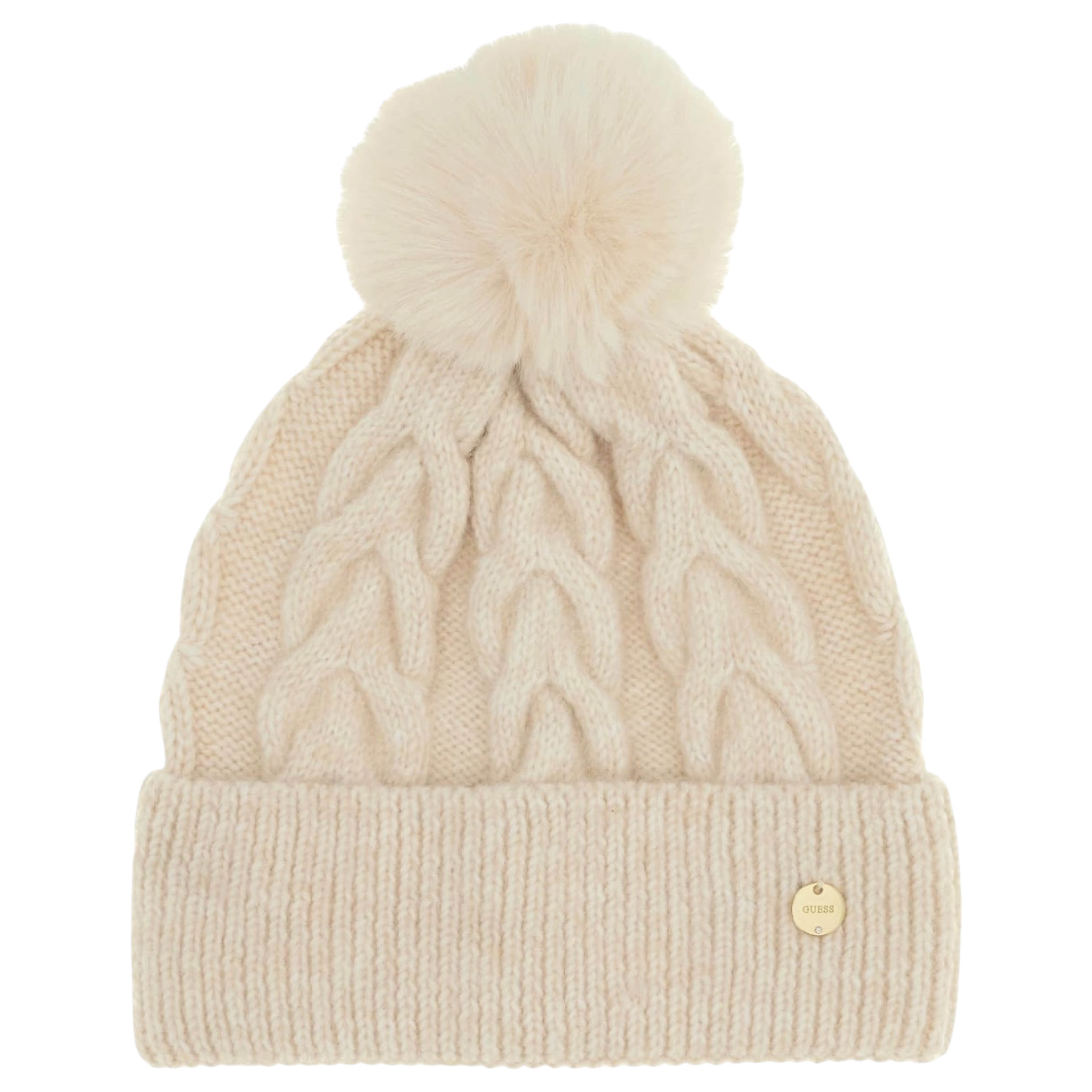 Cappello Donna Guess Knitted Beanie White Cream