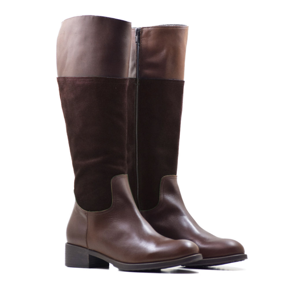 Bota CA-237 Krust Kaki/Serraje: Elegancia en Multicolor, Tacón 25mm, Disponible en Tallas 35-42, Confort y Estilo para Cualquier Ocasión