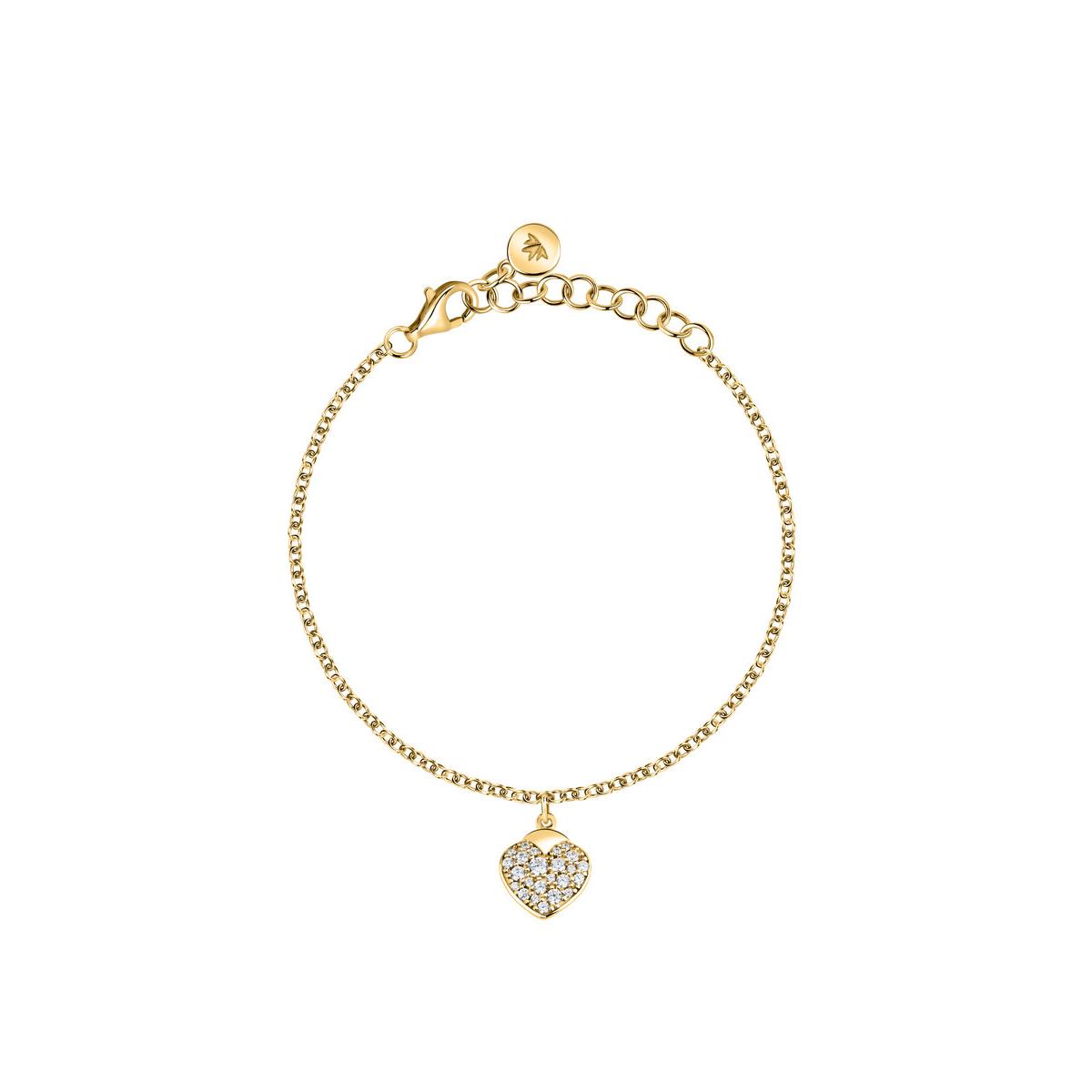 Morellato Pulsera Mujer Istanti Ss Br. Pave Heart Crys 16+3cm Yg De Acero Dorado Savz19