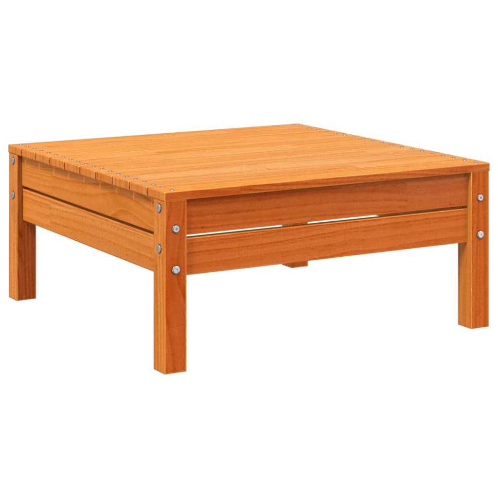 Vidaxl Taburete de Jardín de Madera Maciza de Pino Natural Marrón Cera Douglas Natural