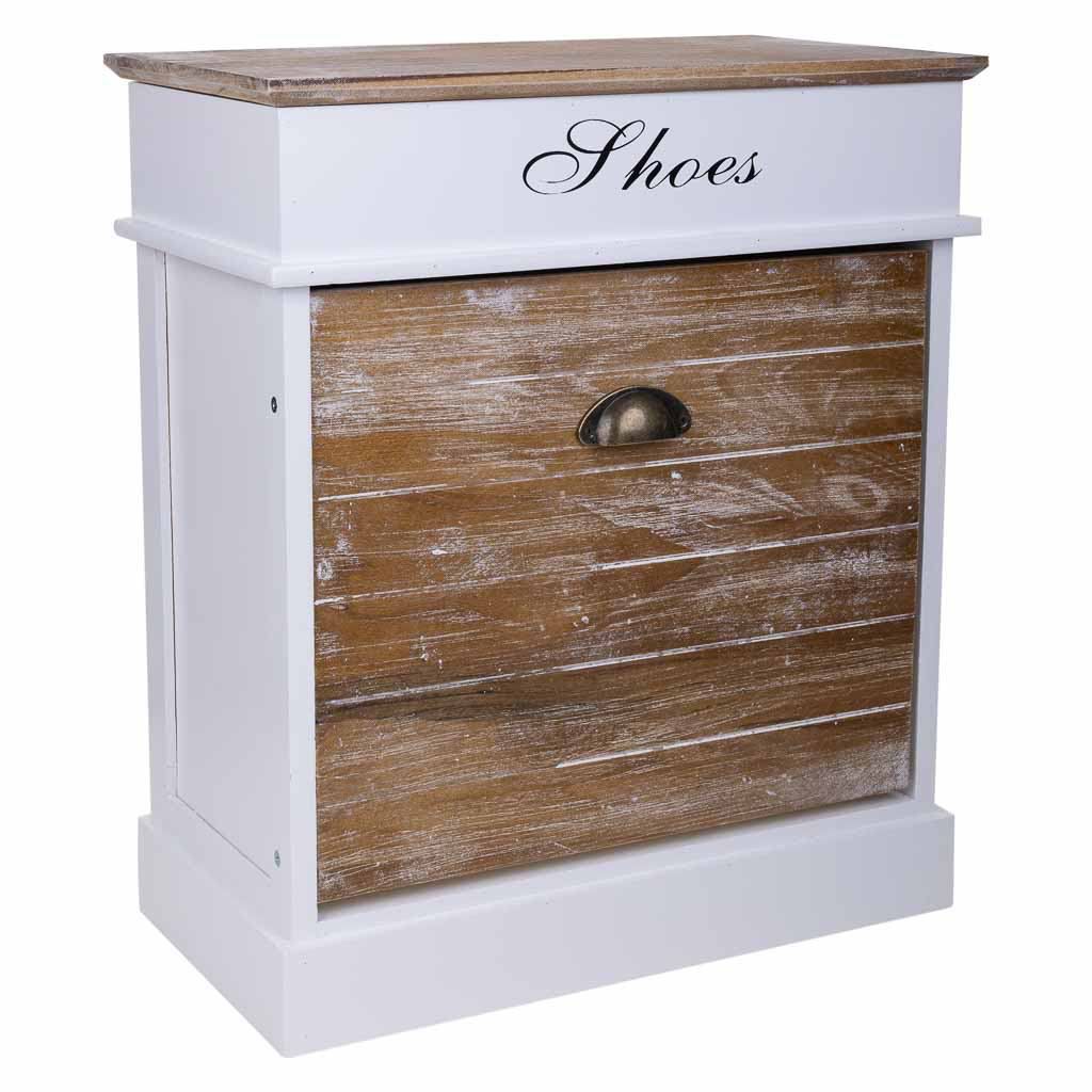 Zapatero Madera De Paulownia, Mdf Blanco 28x50x58cm, El mejor complemento para tu hogar