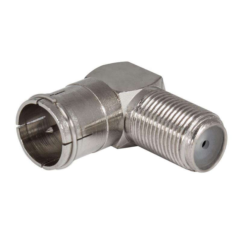 Adaptador F codo hembra-macho montaje rápido