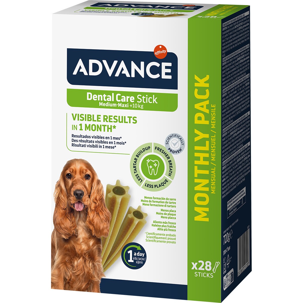 Barrita De Cuidado Dental Affinity Advance Dental Care Para Perros Medianos Y Grandes +10Kg Mensual (28 Días)