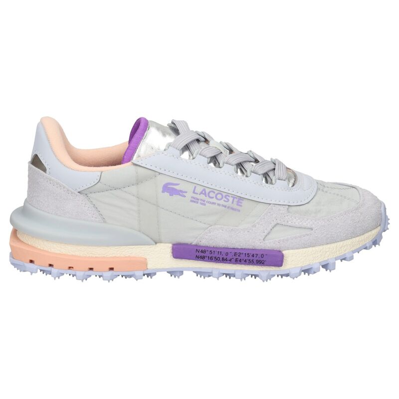 Zapatillas Lacoste Moradas y Grises Elite Active Grey Silver Cómodas y Ligeras
