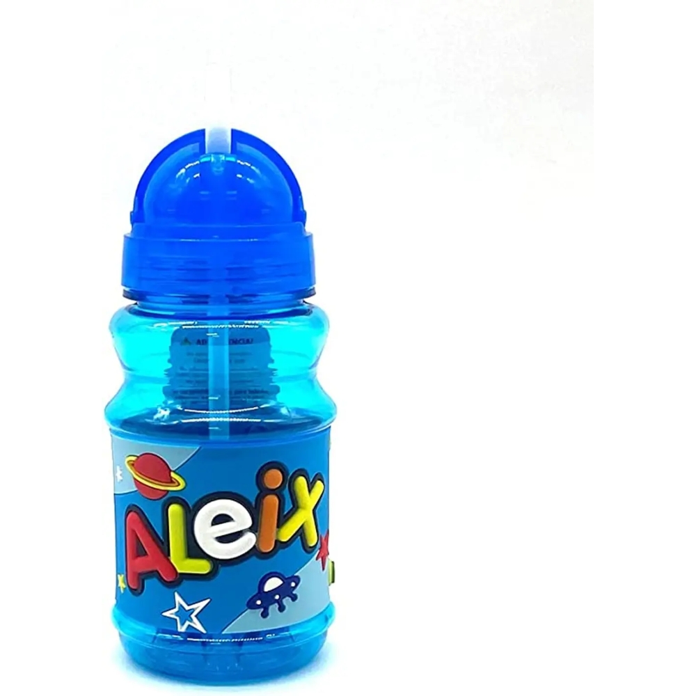 PLUS HOME Botella Agua con Nombre para Niños 350 Ml a Prueba de Fugas Sin BPA