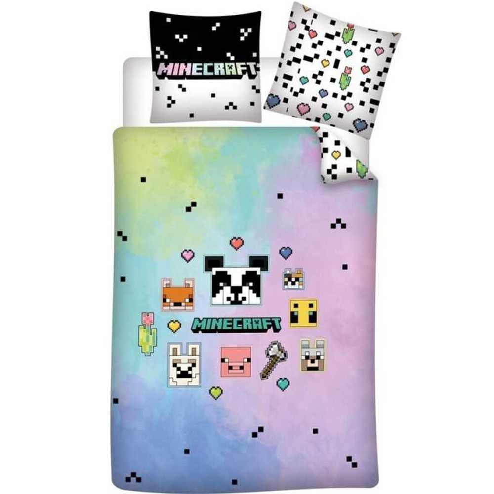 Funda Nórdica Microfibra Minecraft 140x200cm. Producto Oficial Producto Escolar Para Niños y Niñas