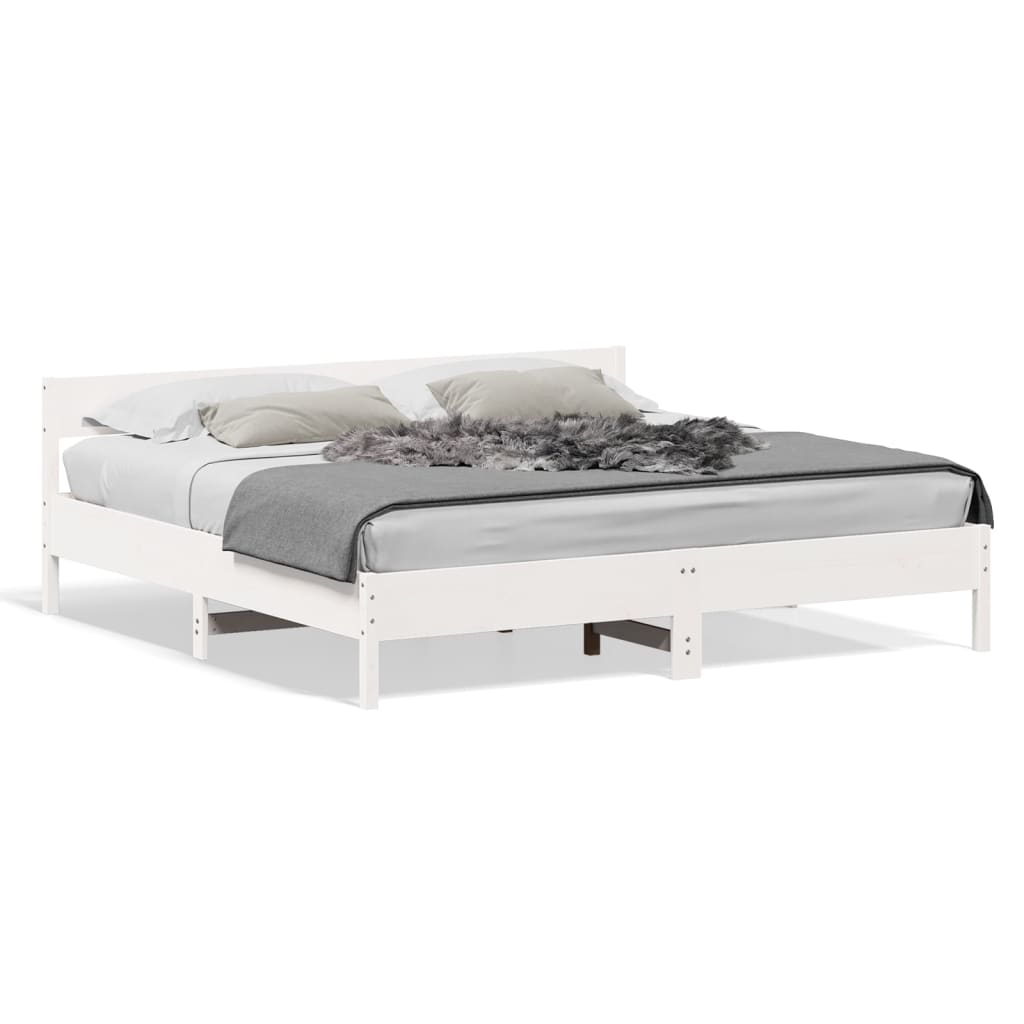 vidaXL Estructura de cama sin colchón madera maciza blanca 200x200 cm
