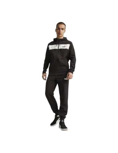 Chandal Puma Essentials Swear Suit Fleece Negro Blanco 692205-01 Conjunto Niño Niña