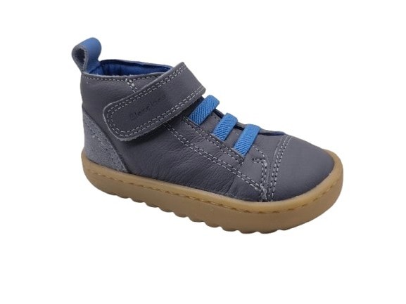 Blanditos by Crios - Botas respetuosas barefoot para niños, modelo Blanditos Pekin, diseño flexible y natural para desarrollo podal saludable, color azul jeans