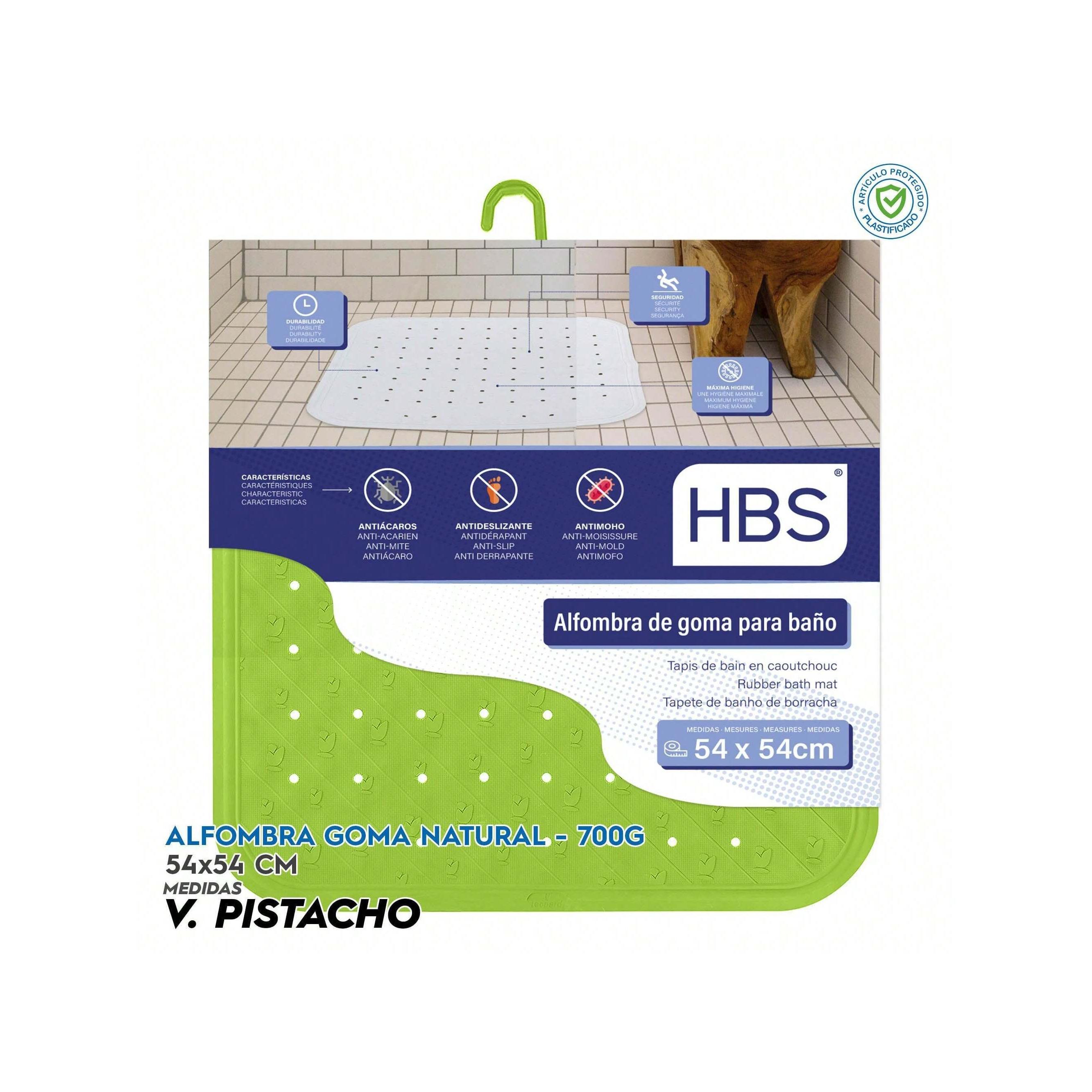 Alfombra Antideslizante de Goma Natural para Baño | Antiacaros, Antimoho, Duradera | Varios Colores | 54×54 cm