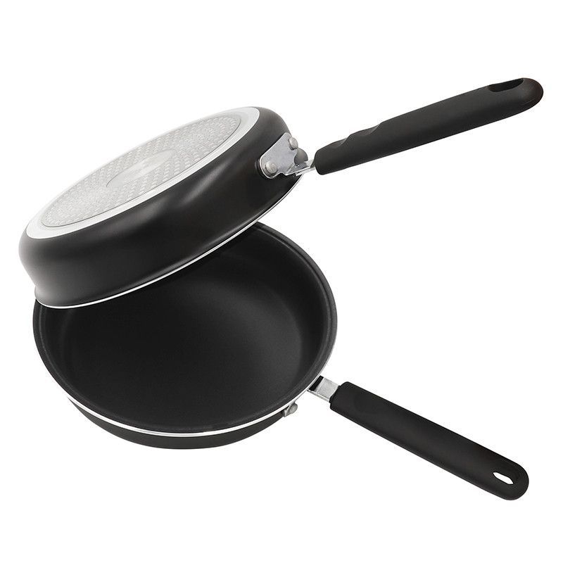 Thulos TH-DFP20/24 Sartén Doble 20/24 cm para Tortillas y Crepes – Antiadherente, Volteo Fácil, Apta para Gas, Inducción y Vitrocerámica