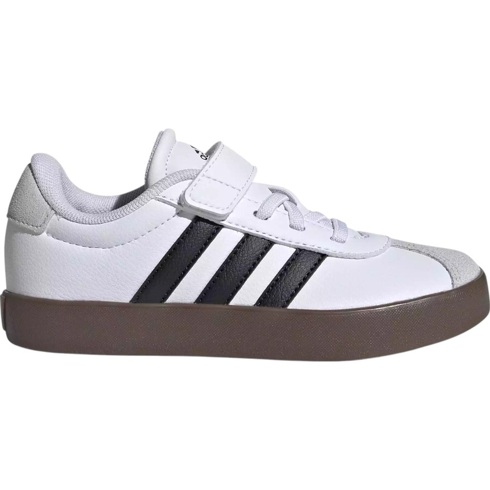 Zapatillas Adidas Vl Court 3.0 El C Blancas Negro Caramelo Id9155 Casual Niño