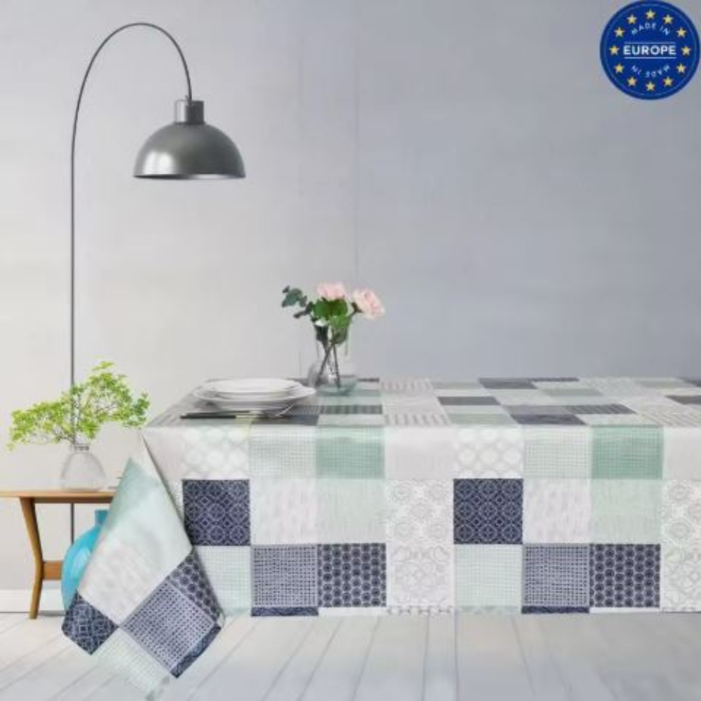 Hulehule Tex Mantel de PVC Estampado Gavi Blue Alta Calidad Resistente a Manchas
