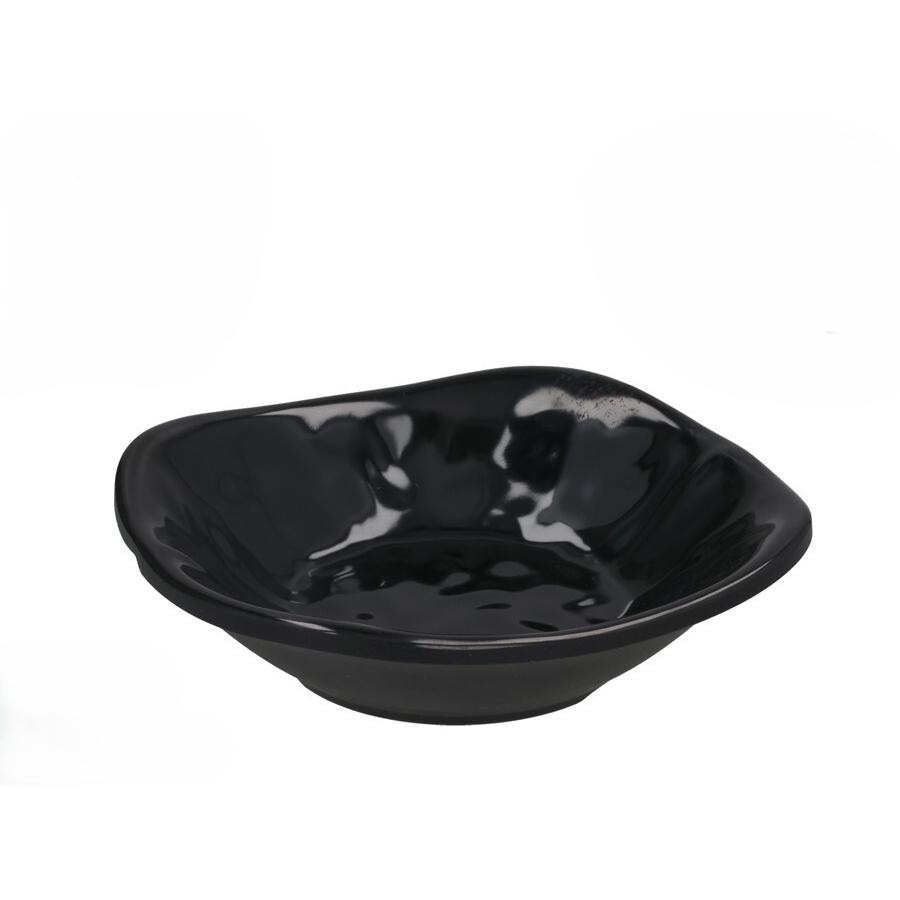 Gerimport Pack 6 Platos hondos melamina modelo Skiper 12.5 cm color negro