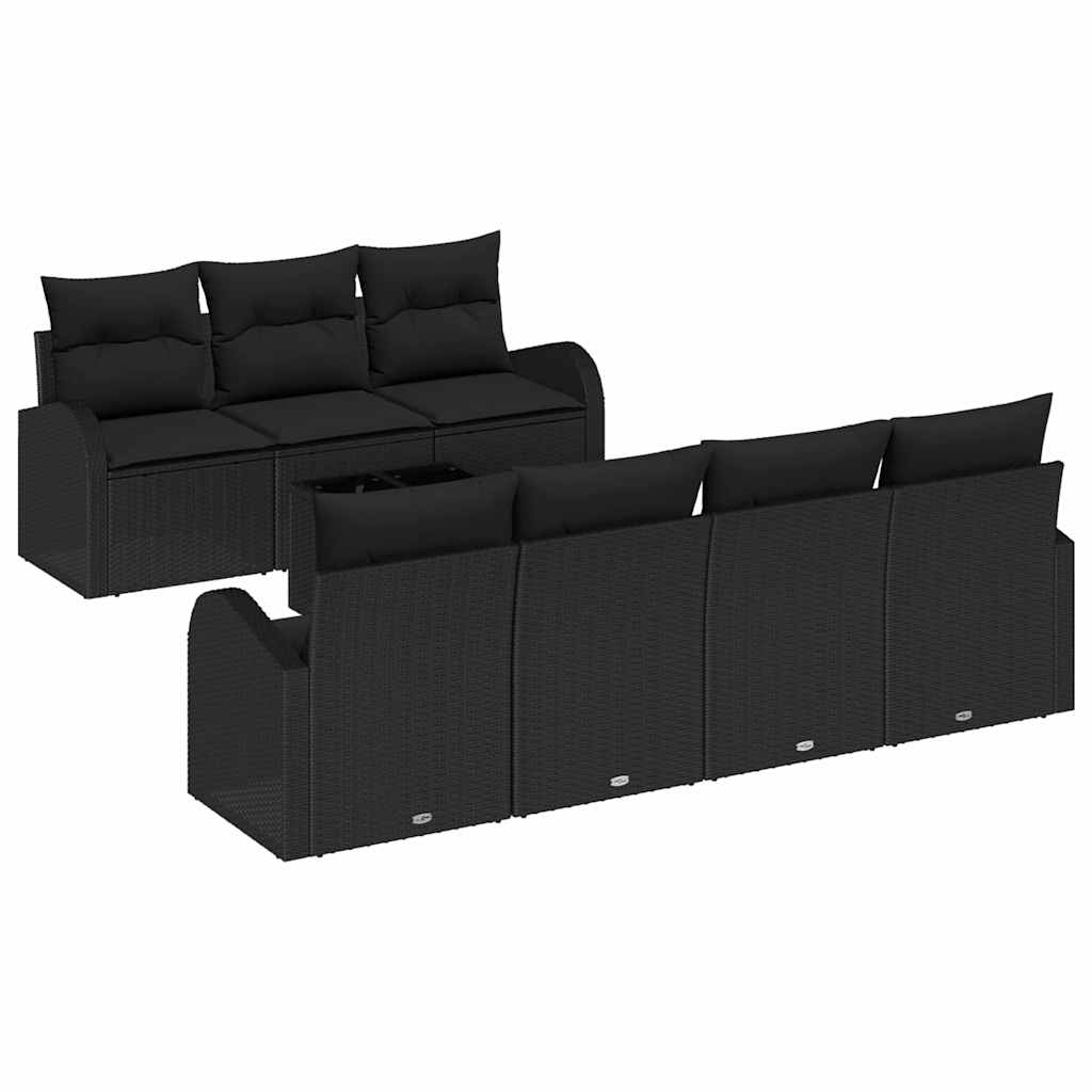 vidaXL Conjunto de sofá de jardín Negro 55 x 55 x 37 cm
