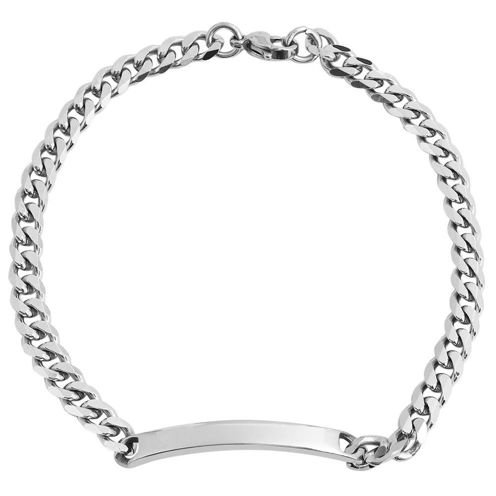 Akzent® Pulsera Prateada em Aço Inoxidável - 0108