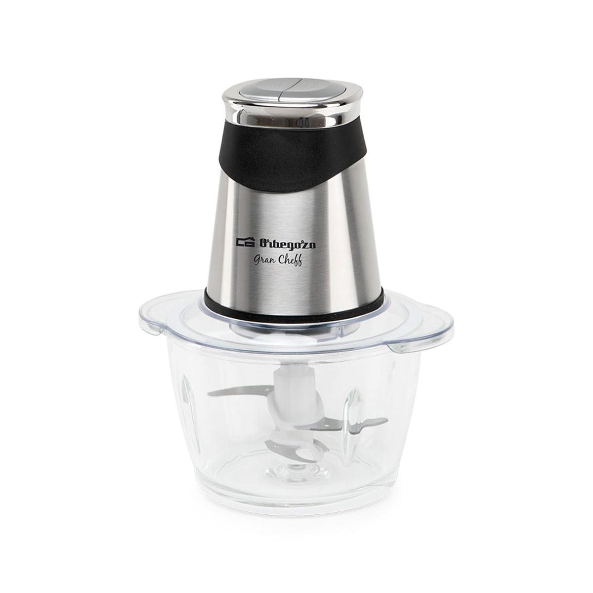 Orbegozo - Picadora de alimentos MC 4650 con motor de 500 W, recipiente de vidrio de 1,2 L y 4 cuchillas de acero inoxidable desmontables