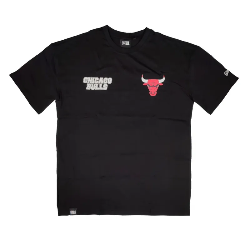 Camiseta manga corta Chicago Bulls "NBA Large Graphic BP" Oversized de New Era en Negro