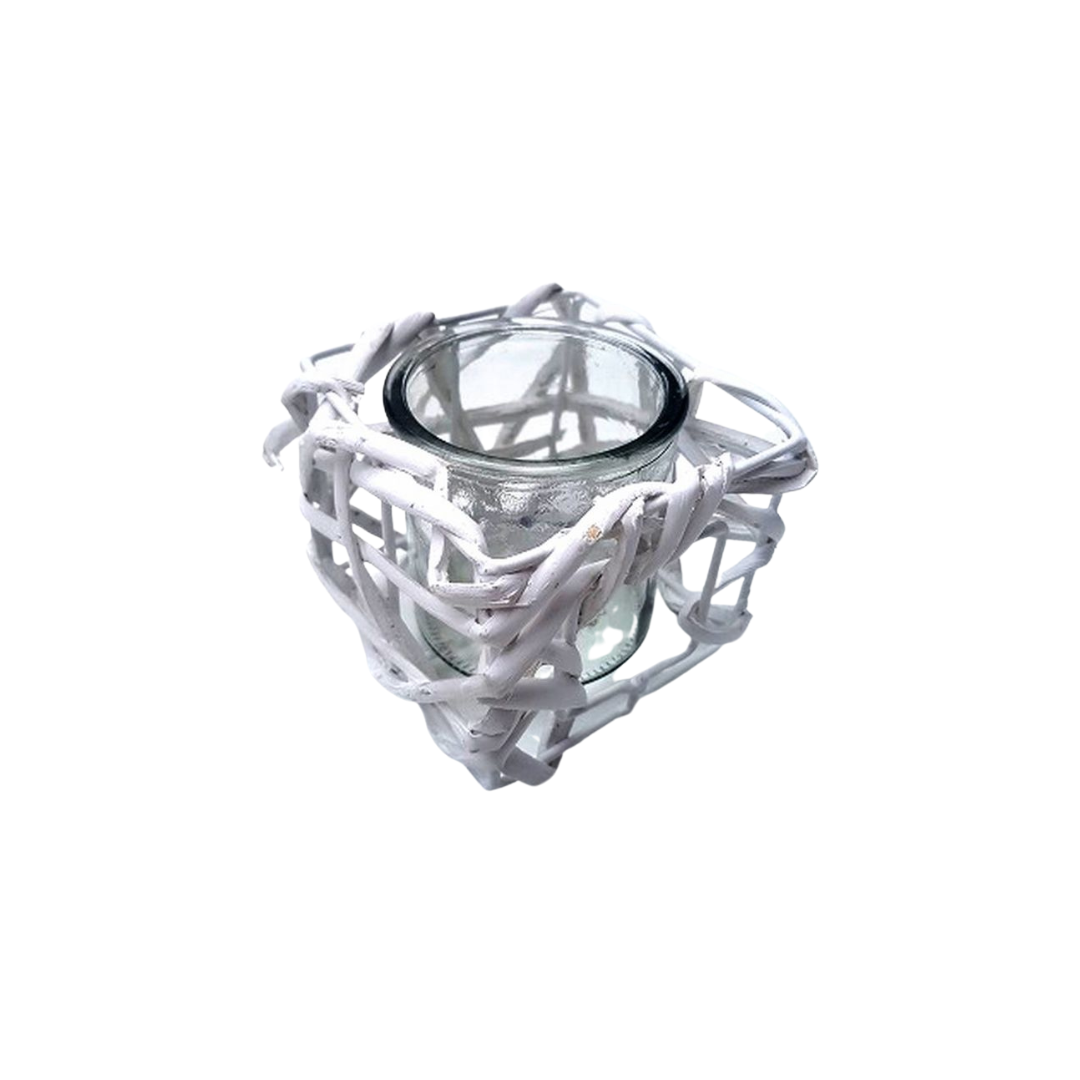 Gerimport Portavela Rattan Cuadrado Decorativo Ecológico