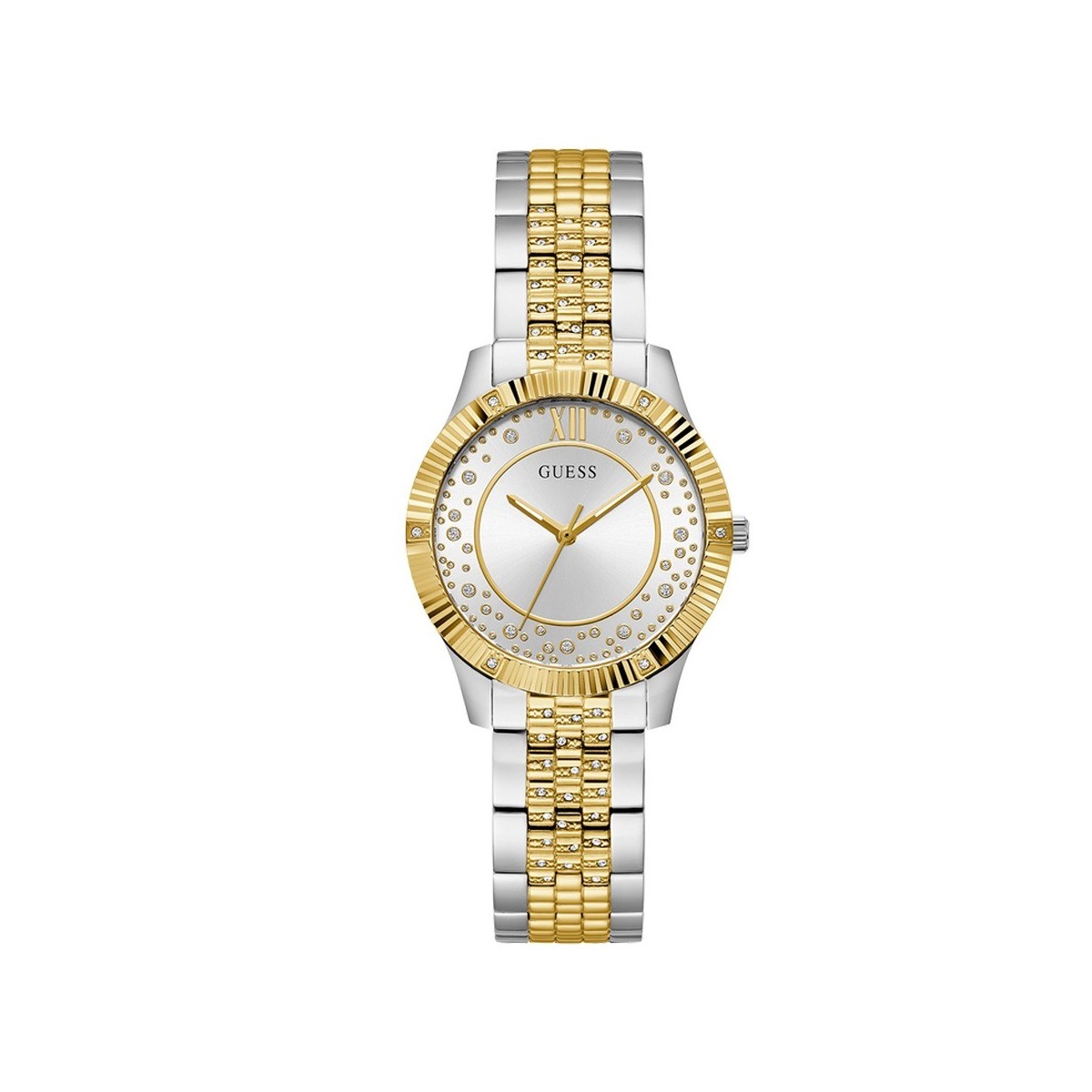 Reloj Guess Mujer STARSTRUCK GW0765L1 Acero Inoxidable bicolor detalle circonitas pulsera bisel