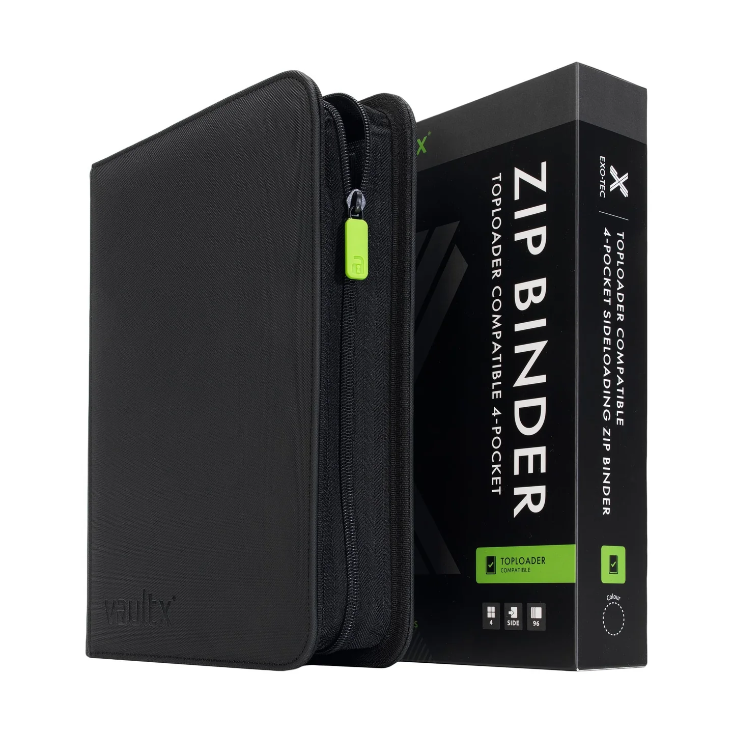 Toploader Zip Binder Exo-Tec (4-Pocket 96 cartas) Vault X