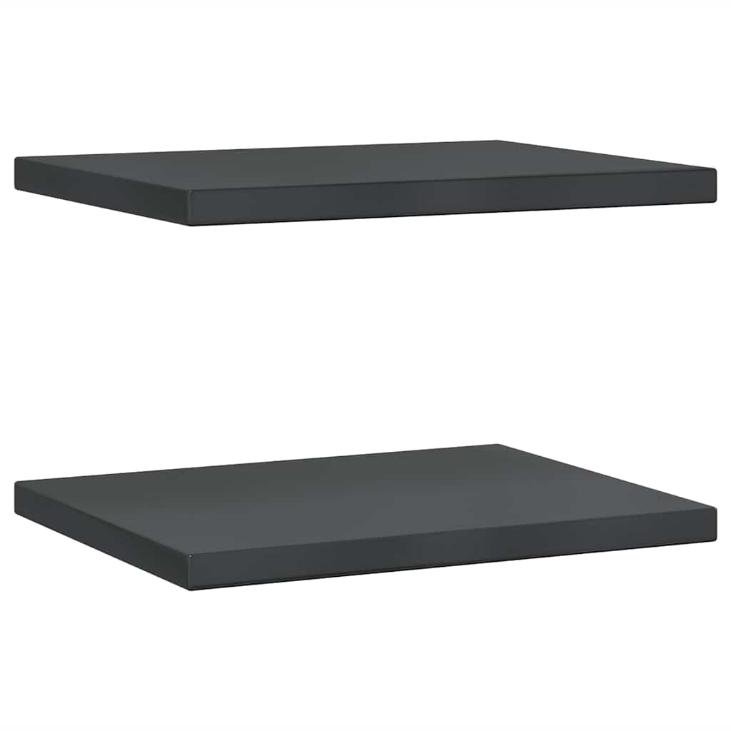 vidaXL Estantes de pared 2 uds acero inoxidable negro 50x40 cm