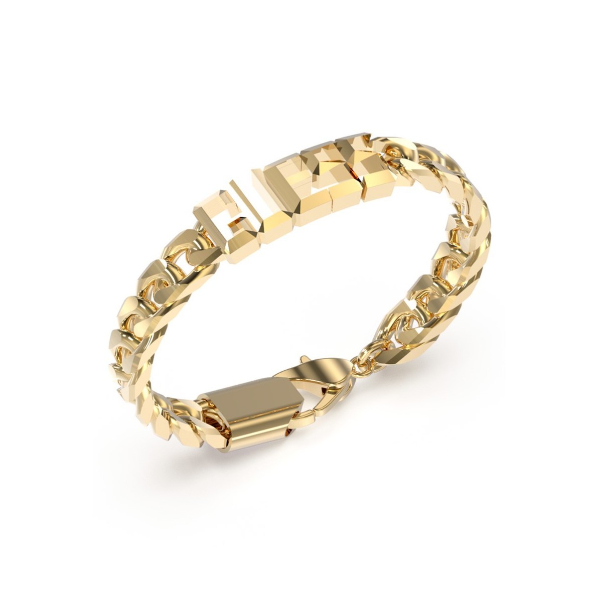 Pulsera Guess Hombre VEGAS JUXB03205JWYGBKS Acero Inoxidable dorado letras marca centro