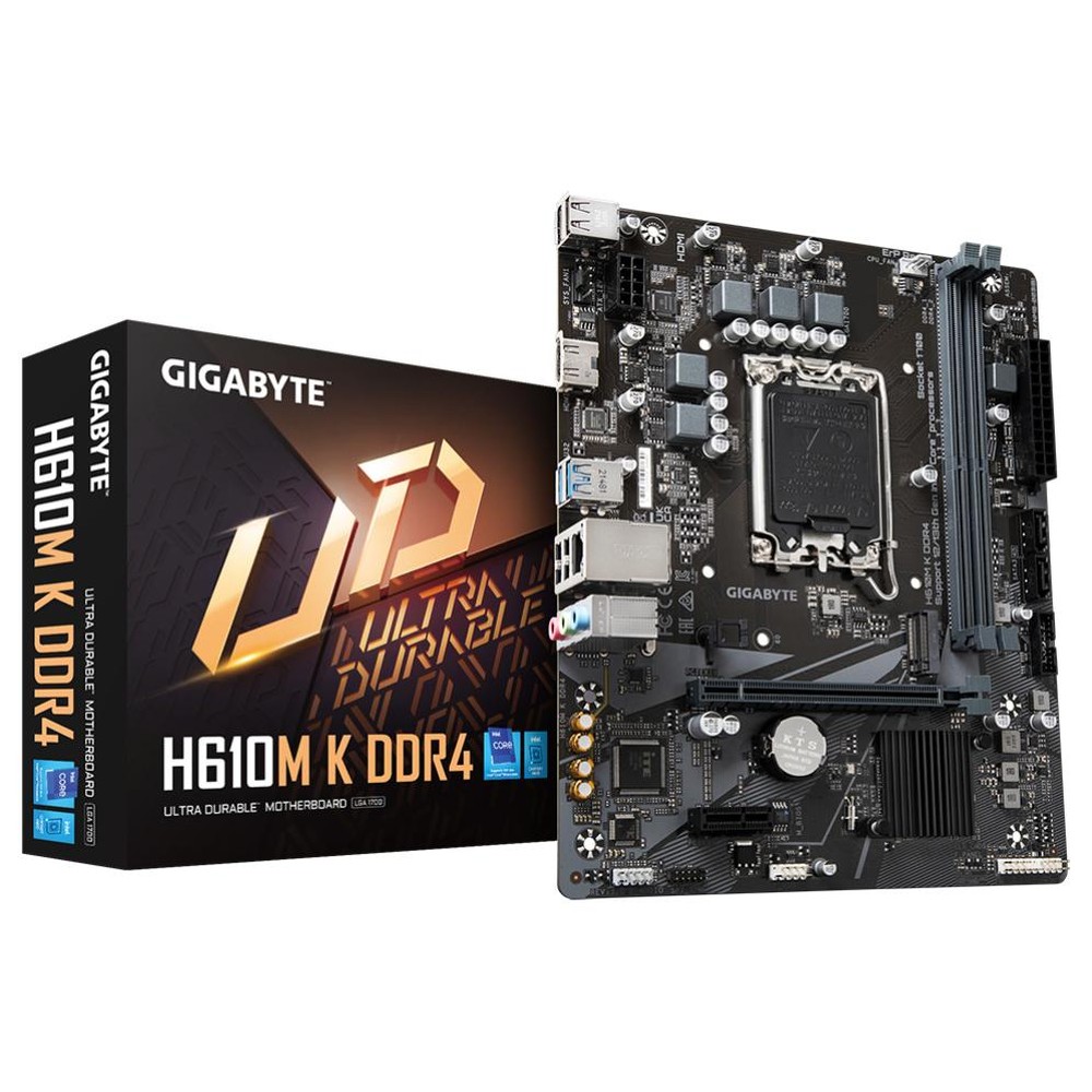 Gigabyte - Placa base H610M K DDR4 Rev. 1.0 con PCIe 4.0 y M.2 NVMe para procesadores Intel Core de 13ª y 12ª generación