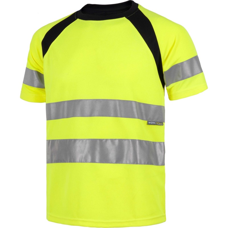 Camiseta de Trabajo con Cintas Reflectantes de Alta Visibilidad