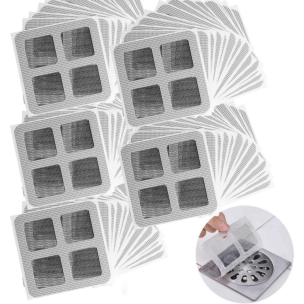 CA Paquete de 50 pegatinas para desagües de ducha, filtros de fregadero, tapas de desagüe y desagües de suelo.