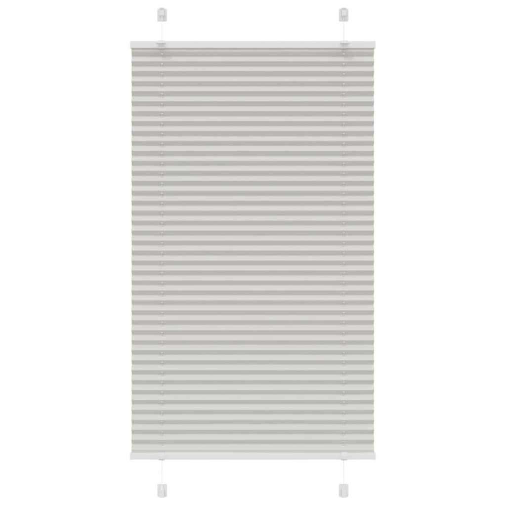 vidaXL Estor Plisado gris claro 80x100 cm Tela Ancho 79,4 cm Poliéster
