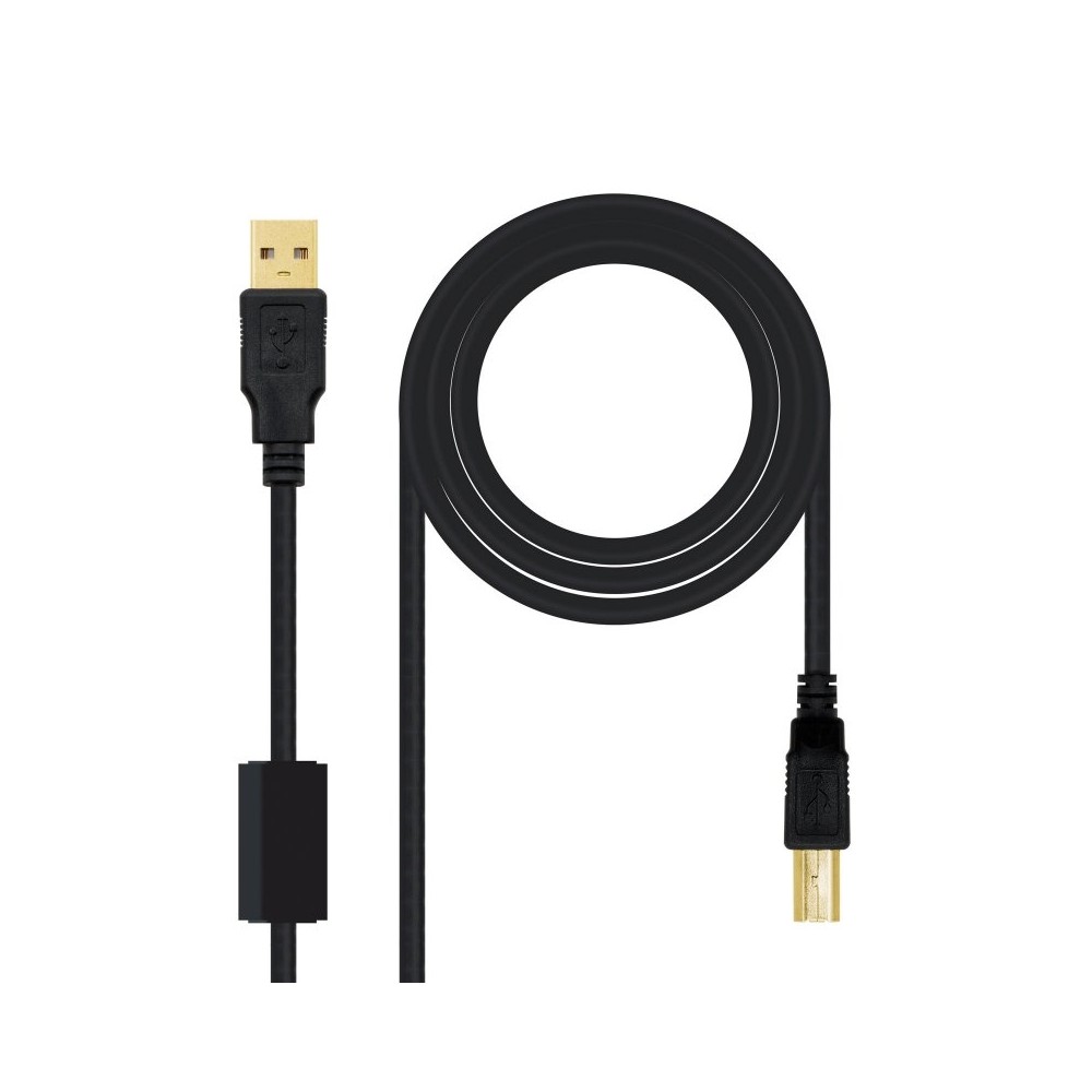 Nanocable Cable USB 2.0 Impresora  Ferrita 5 M