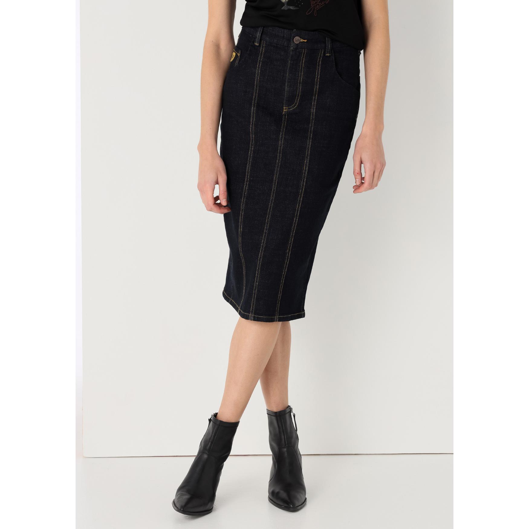 LOIS JEANS - Falda tejana lavado rinse - Tallaje en Pulgadas