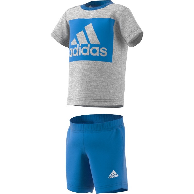 Conjunto Adidas I Bl T Set H65822 Gris Y Azul Niño Verano