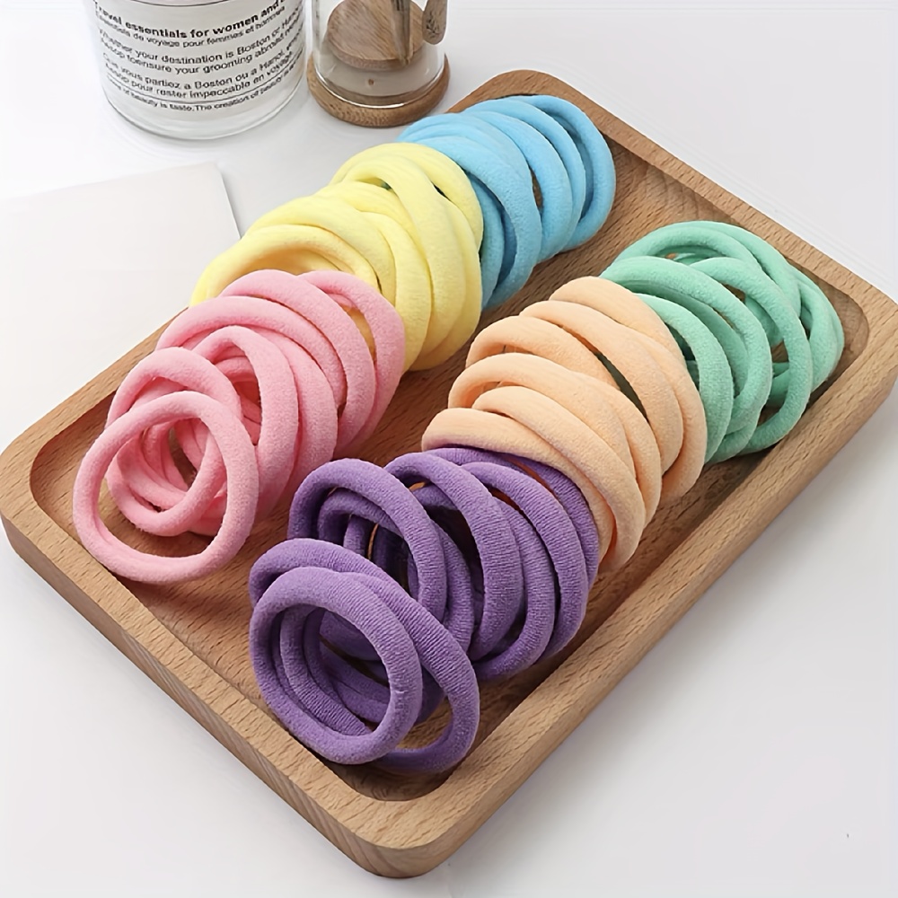 TK 50/100pcs Cinturones Elásticos Suaves Para El Cabello Conjunto De Accesorios Decorativos Para Niñas Bebés Material De Poliéster