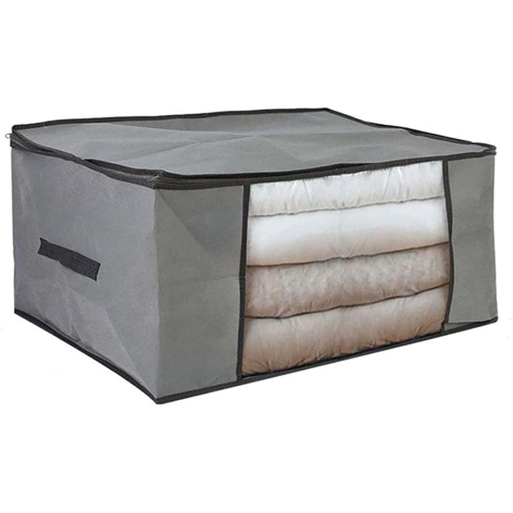 Pack de 6 Bolsas de Almacenaje Multiusos con Cremallera – Organizadores de Ropa, Edredones y Mantas – Diferentes Medidas 45x30x20 cm, 45x45x20 cm, 60x45x30 cm y 100x50x15 cm– Cajas Plegables para Armario, Mudanza y Cambio de Temporada