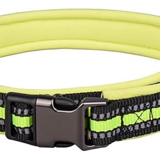 TK Collar Reflectante Perro Nylon Seguridad, Ajustable, Neopreno Suave