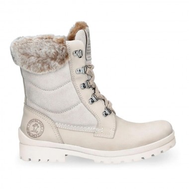 Botas para Mujer Panama Jack Tuscani B11 - Piel Napa y Cuero Blanco - Sistema Waterproof