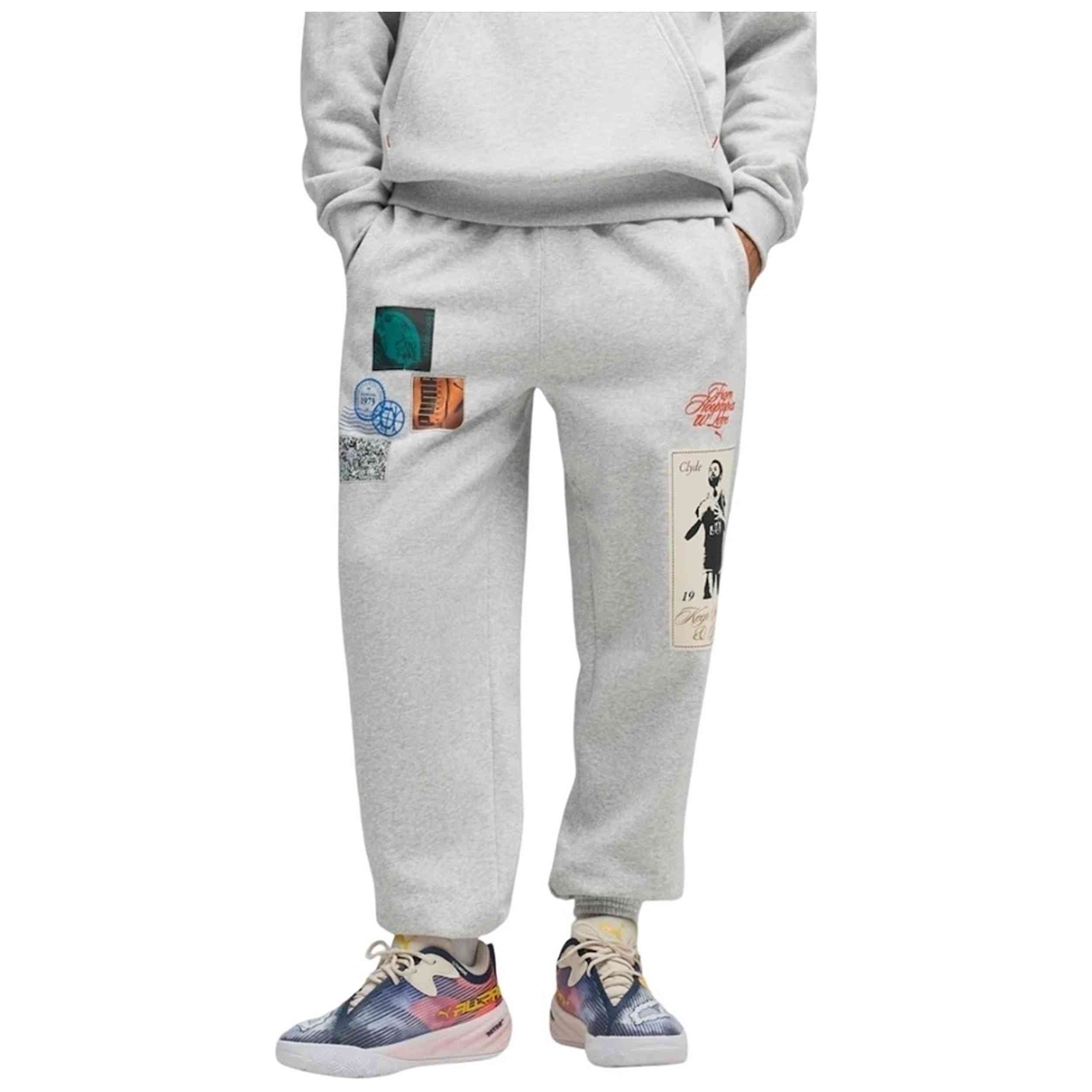 Pantalon De Chandal Puma modelo Pantalón Puma Basketbal Hooptopia Graphic Sweat Pant "Light Gray" para Hombre en color Gris