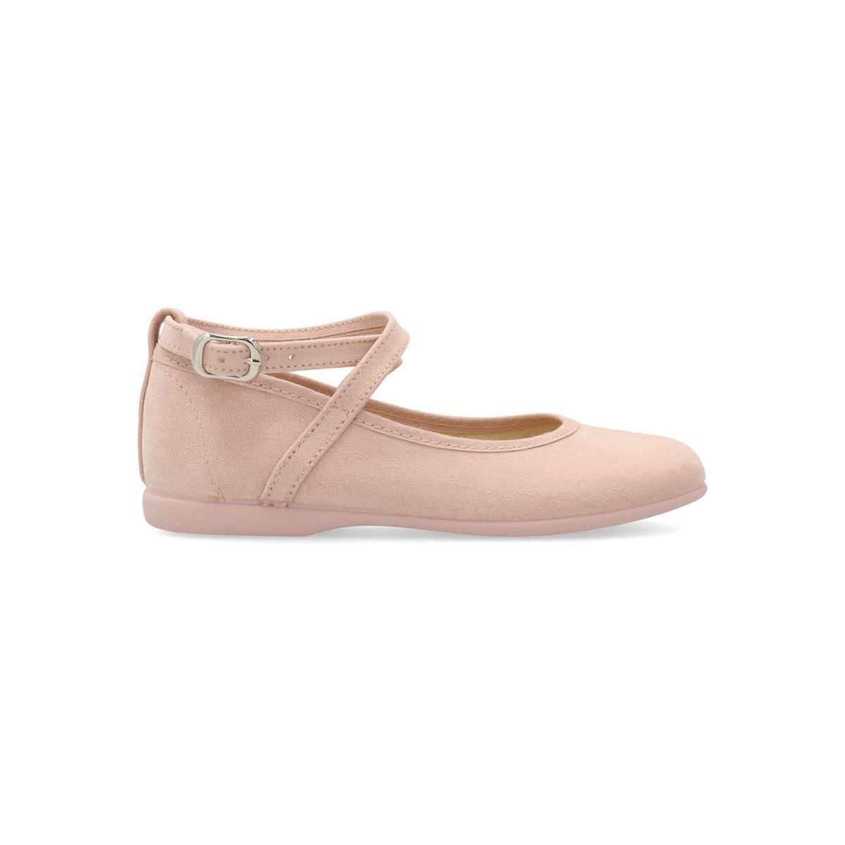 Peke's by Vanessa - Bailarinas salón para niña con tiras cruzadas al tobillo y cierre de hebilla, fabricadas en material textil con suela de caucho natural, diseño elegante y cómodo, hechas en España