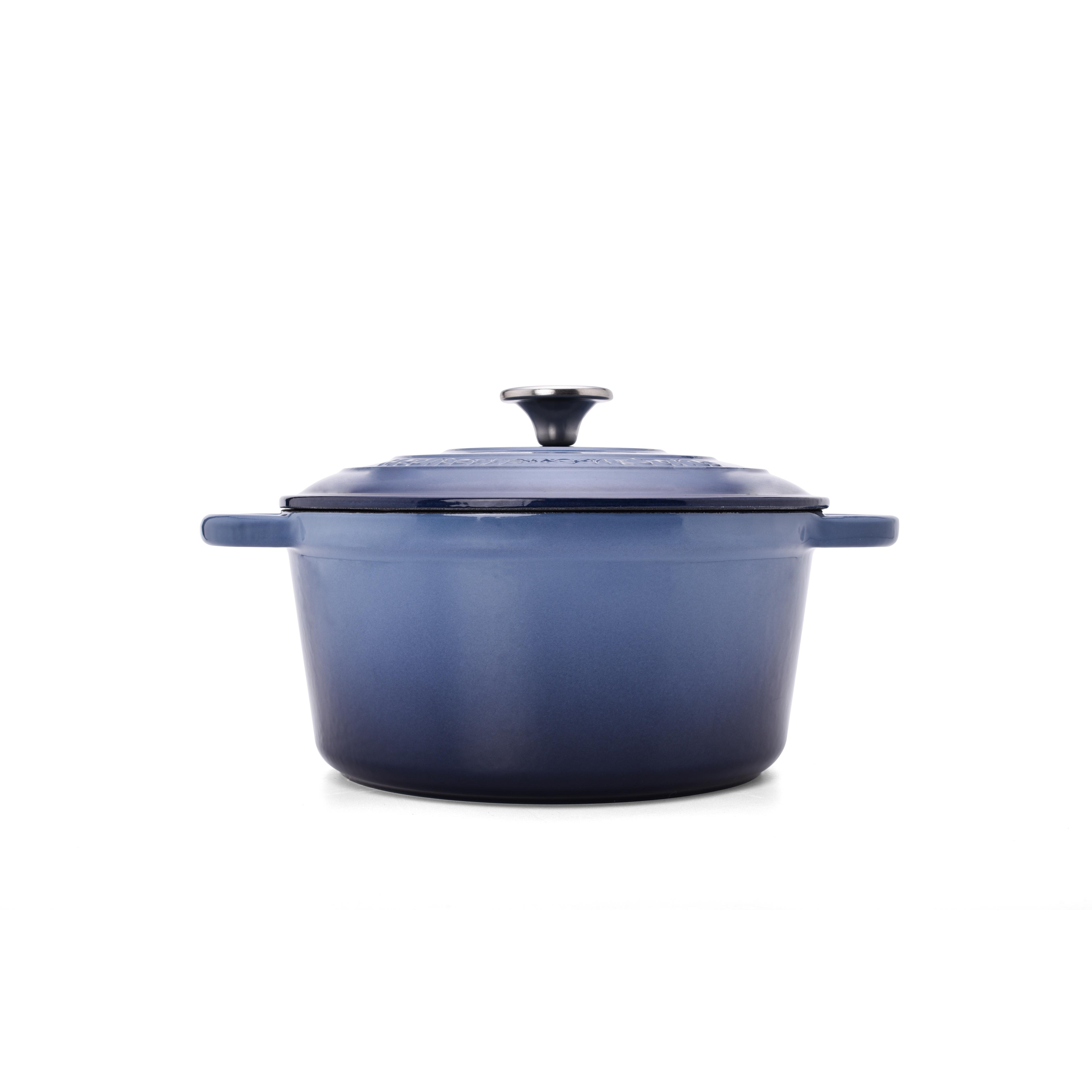MAXWORK Cocotte Olla Esmaltada de Hierro Fundido, Cocotte Redonda, Olla de Sopa Φ22 Φ24 Φ26