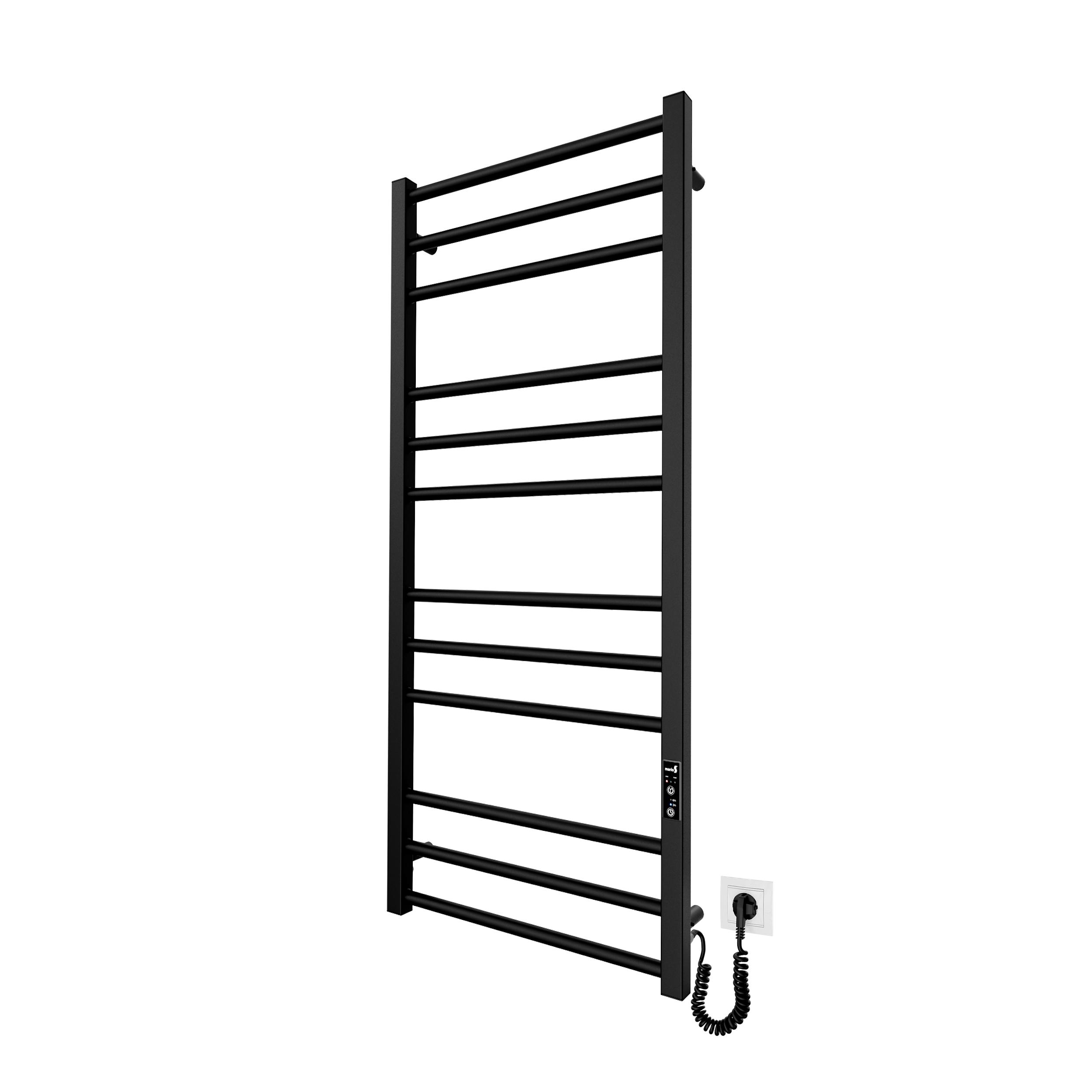 Radiador toallero eléctrico Mario Modelo Premium Classic-I Toallero Eléctrico para baño Bajo Consumo de 1100x500 Negro Mate 125W